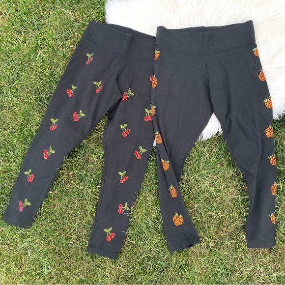 PINK Victoria's Secret Other - Victoria Secret Yoga Cherry and Peach Cotton Leggings XL bundle